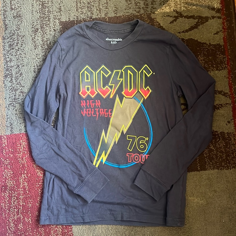 Boys Abercrombie 11/12 ACDC Graphic Long Sleeve Tee